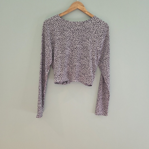 Revival Crop Top Leopard Print Long Sleeve Size Medium - Picture 4 of 7